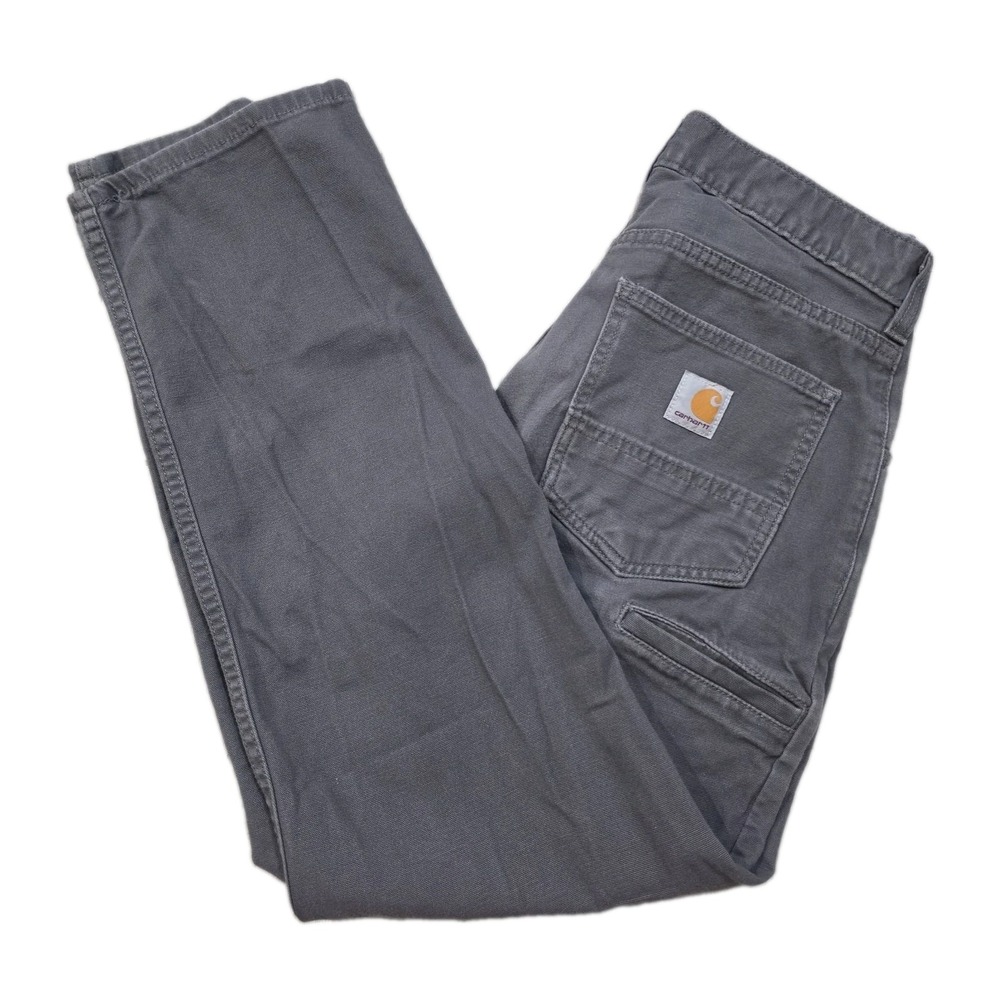 Carhartt Rugged Flex Relaxed Fit Canvas 5-Pocket Work Pants 30x30 Gray